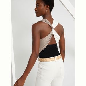 NWOT Anthropologie Colorblocked Cross-Back Tank Sz L